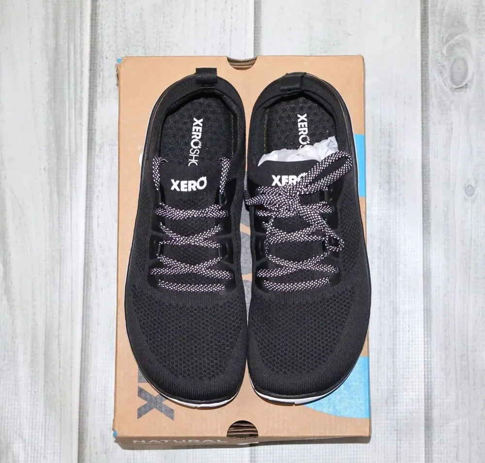 NEW Xero Shoes Nexus Knit Barefoot Athletic Sneakers Women's Black Low Top - 8.5